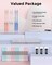 23PCS Pastel Mechanical Pencil 0.5 & 0.7 mm with Case for School, with 12 tubes HB Lead Refills, 3 Erasers, 9 Eraser Refills For Student Writing, Drawing, Sketching, Blue & Pink & White Colors